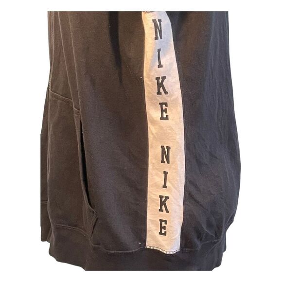 Vintage Nike Full Zip Hoodie Sweatshirt Black White Knit Logo Long Sleeve XL - Picture 3 of 10